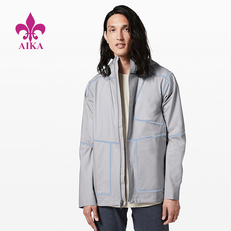 Best quality Men Sportswear Clothing -
 Custom Sports Wear Zipper Pocket Waterproof Breathable Shell Windbreaker Jacket – AIKA