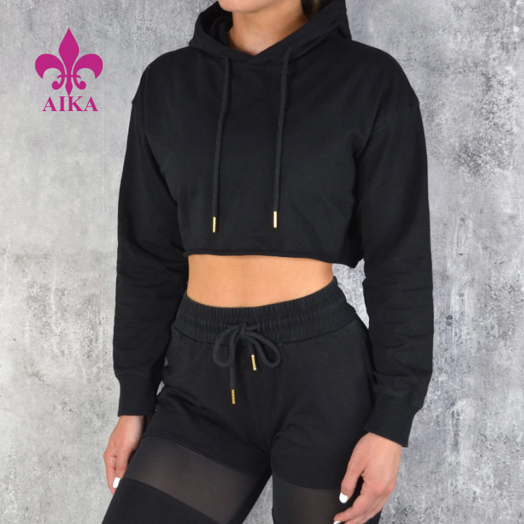High Performance Gym Yoga Pants -
Wholesale Crop Top Design Logo Printing Pullover Wear Fitness Sports Hoodie For Women – AIKA detail pictures