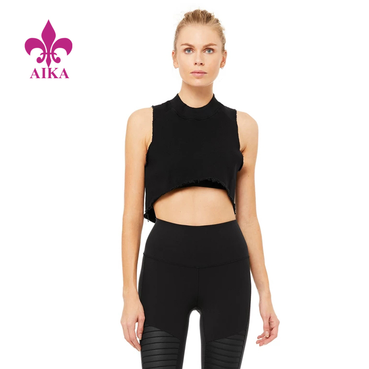 Custom On-trend Design Cropped Soft Terry Women Sports Street Yoga Tank Top