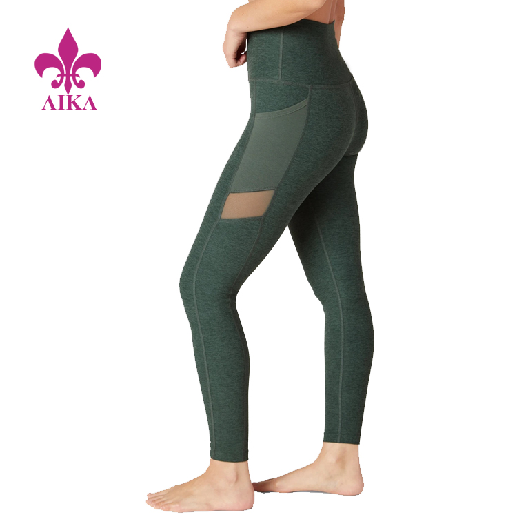 Cheap PriceList for Women Sport Shirts – Super Soft 4 Way Stretch High Waist Leggings Mesh Pocket Fitness Yoga Pants For Women – AIKA