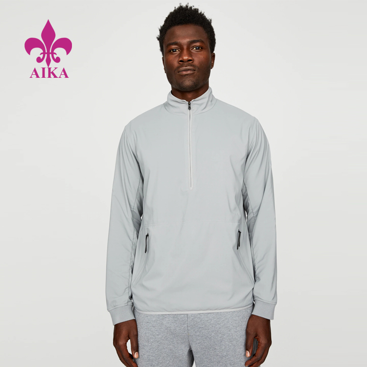 New Arrive Men Training Wear Half Zip Breathable Lightweight Sports Running Jacket