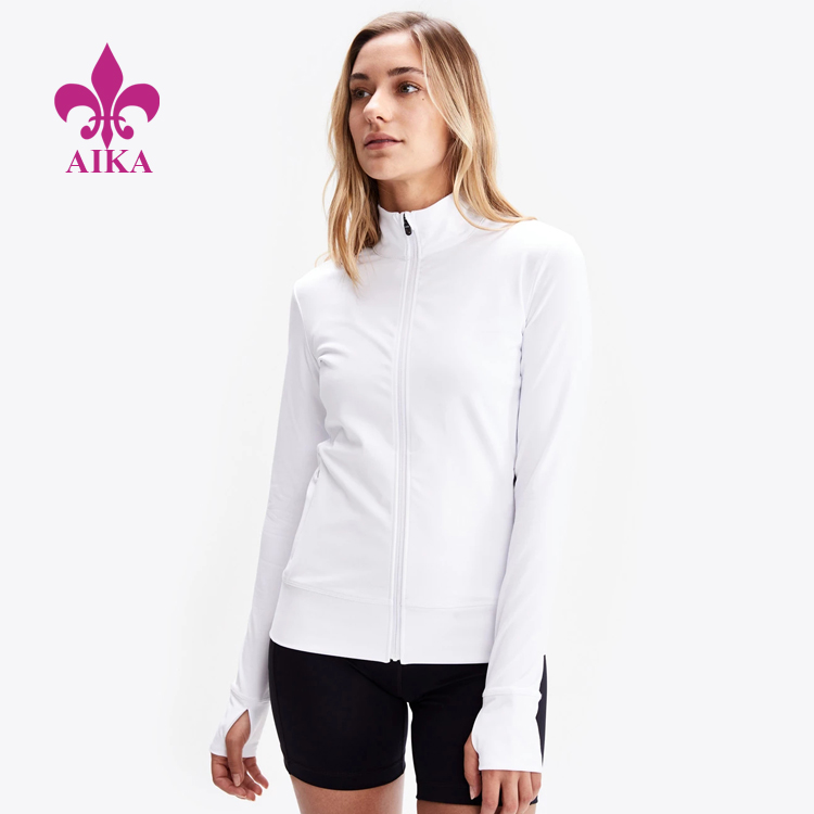 Top Suppliers Custom Yoga Leggings -
 Women Yoga Wear Slim Fit Quick Drying Thumbhole Breathable Comfort Sports Jacket – AIKA