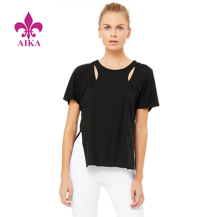Custom Sports Wear 2-in-1 Design Lightweight Soft Jersey Layered Yoga Tank Top for Women