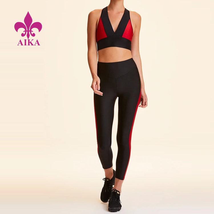 Best Seller Custom Comfortable Colorblock Sports Bra Leggings Women Sports Yoga Sets