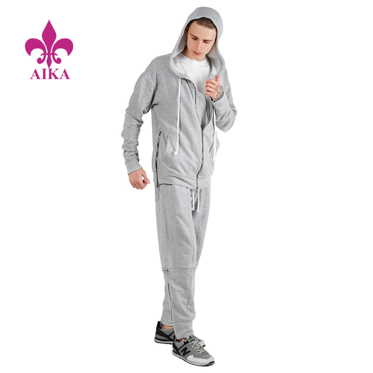 High Quality Custom Fashion Design Pure Cotton Soft Hoodie Sweat Pants Men Sports Tracksuits