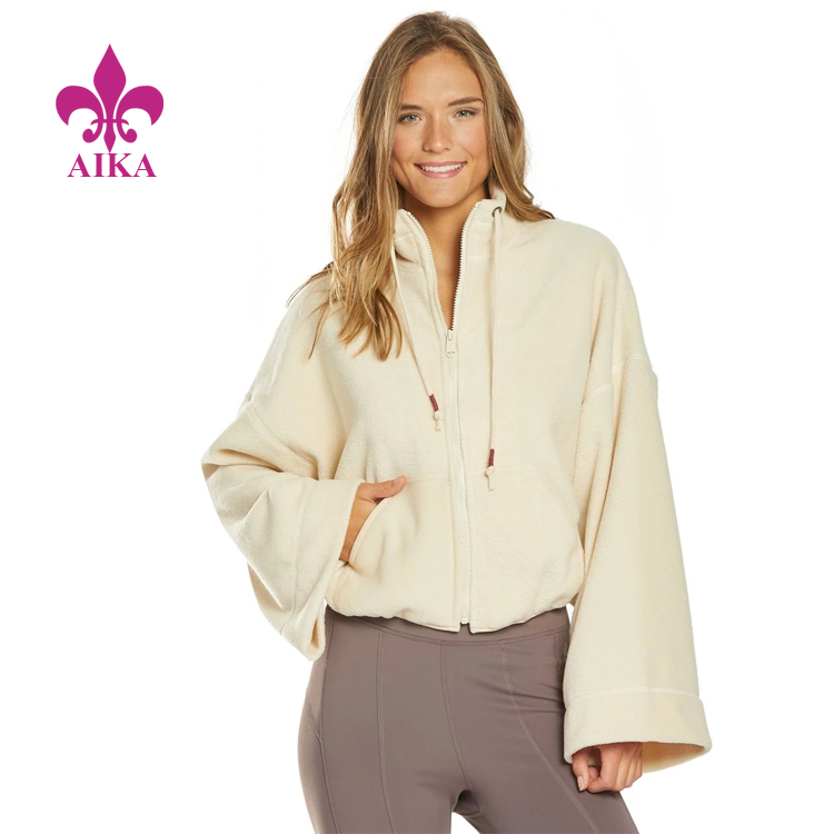 Factory Cheap Hot Down Jackets Supplier -
 2019 Winter New Custom Relaxed Slouchy Flared Sleeves Sports Gym Women Fleece Jacket – AIKA