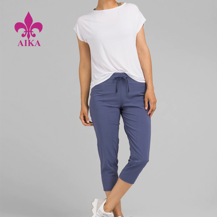 Factory directly Sports Fashion Bra -
China Custom Logo Made Sweat Pants Ladies Gym Joggers Wholesale Women Pants – AIKA detail pictures