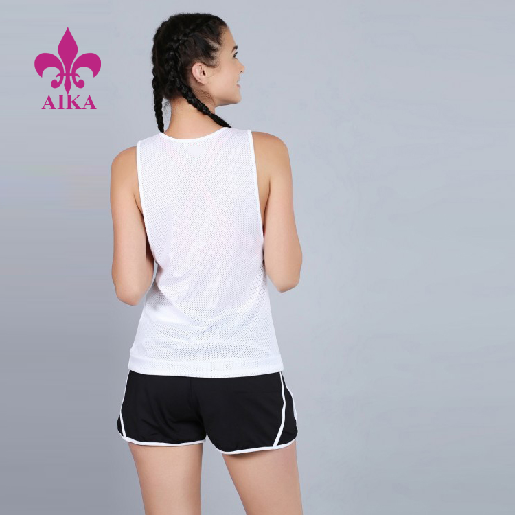 Discountable price Underwear Bra -
Ladies activewear summer cool tank tops breeze flow long mesh medium fit fitness gym wear – AIKA detail pictures