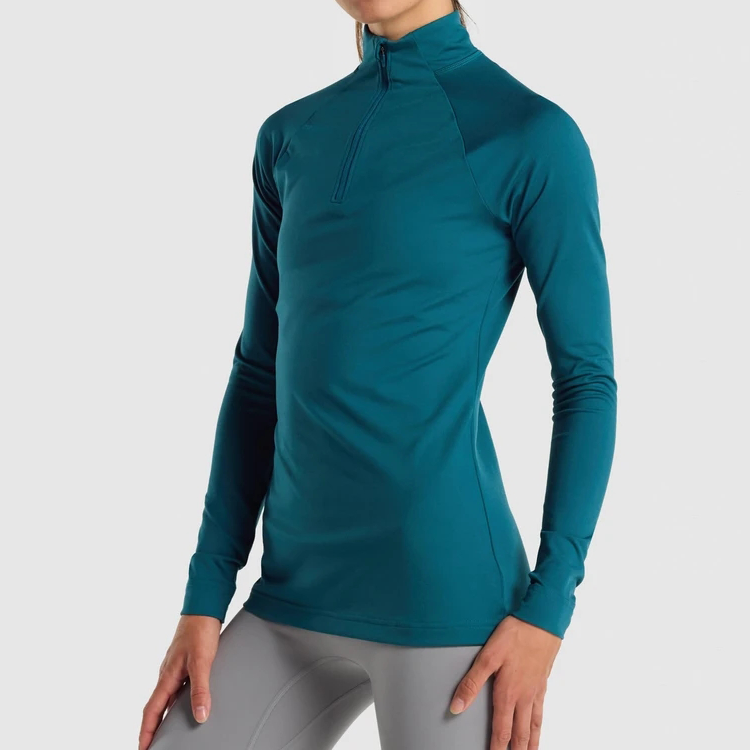 New Fashion Lightweight Training Quarter Zip Long Sleeves Gym T shirt For Women