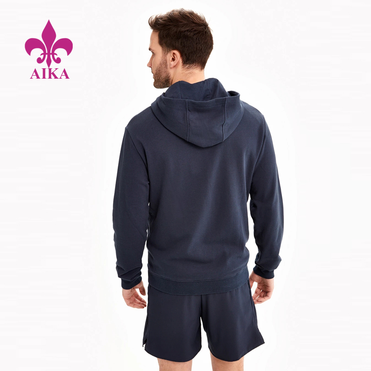 OEM/ODM Supplier Fitness Zip Up Hoodie – Wholesale Custom Active Wear Full Zip Structured Terry Hoodie Jacket Sweatshirt for Men – AIKA detail pictures