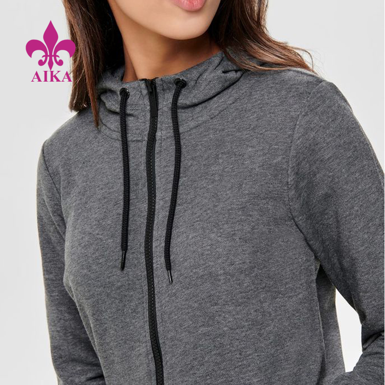Discountable price Underwear Bra -
Polyester / Cotton Material Solid Color Gym Fitness Sports Hoodie Jacket for Women – AIKA detail pictures