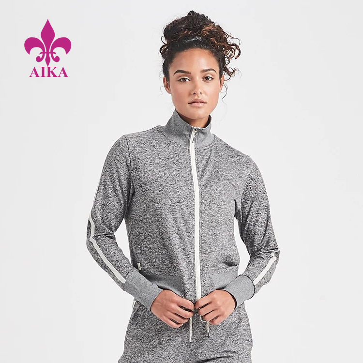 China Supplier Crop Top Supplier -
 High Quality Custom Stripe Quick Drying Performance Stretch Jersey Track Jacket – AIKA