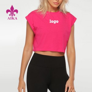 Well-designed Yoga Fitness -
 Factory Price Wholesale Flame Running Custom Logo Women Fitness Gym Crop Top T Shirt – AIKA