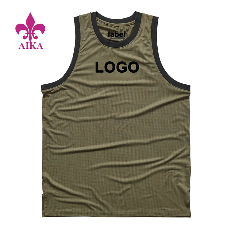 Hot New Products Garment Yoga Pants -
Polyester Spandex Breathable Mesh Gym Singlet Compression Sports Tank Top For Mens – AIKA detail pictures