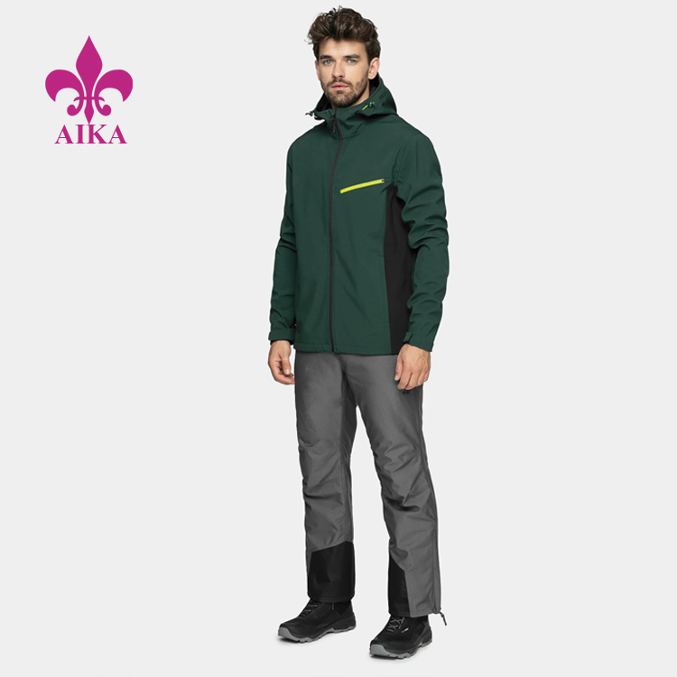 Cheap wholesale light weight 100 Polyester men gym sportswear contrast color Men windbreaker jacket