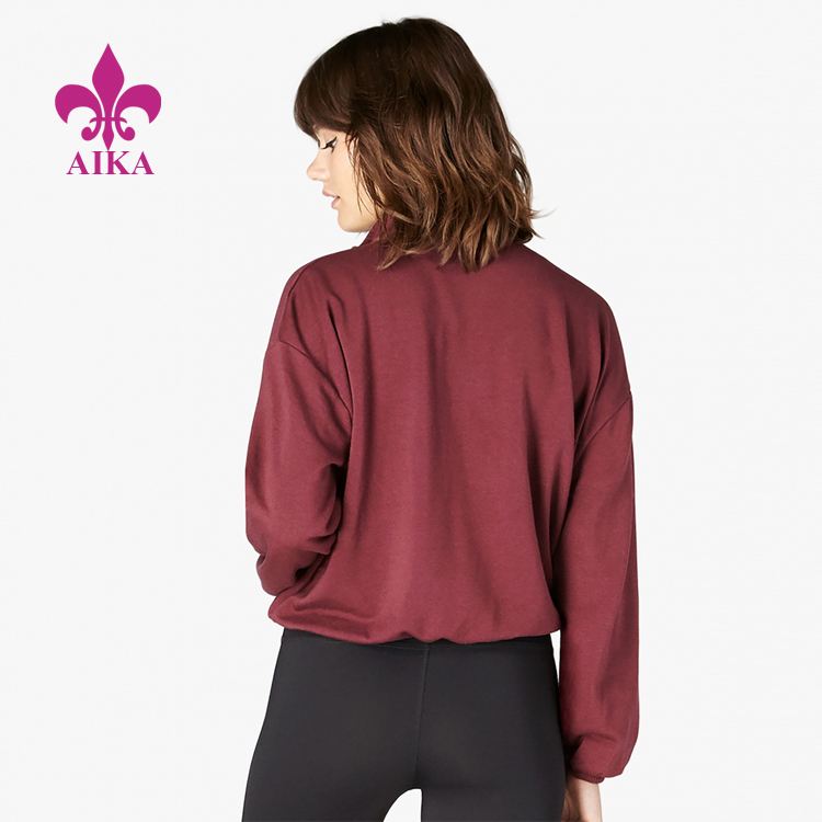 Top Quality Sports Bra Supplier -
Women Gym Clothes Cozy Fleece Zip Front Loose Fit Cropped Pullover Sweatshirt Hoodie – AIKA detail pictures