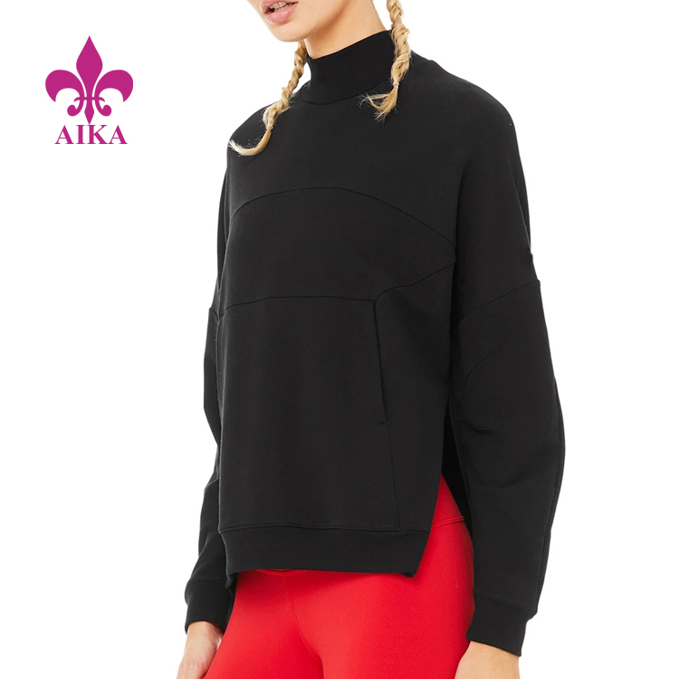 Factory selling Jogger Pants -
Basic Fashion Design Super Soft Fleece Hidden Kangaroo Pocket Women Sports Sweatshirt – AIKA detail pictures