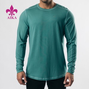 PriceList for Mens Pants -
 Custom SportsTraining Wear Cotton Long Sleeve Gym Plain OEM T Shirt For Men – AIKA
