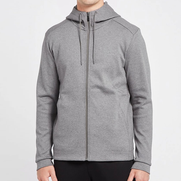 Cheap Price Slim Fit Drawstring Hoodie Breathable Gym Jacket For Men With Two Pockets