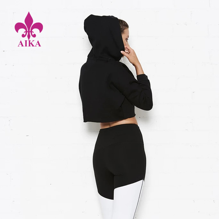 China New Product Custom Tracksuits -
Women Sports Wear 100% Cotton Soft Comfortable Cropped Yoga Running Gym Hoodie – AIKA detail pictures