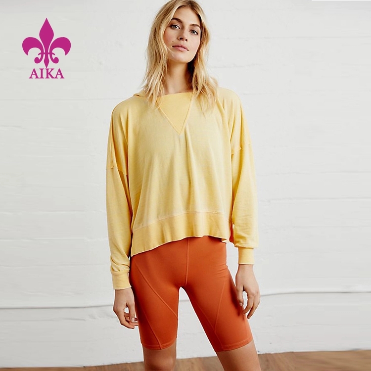 Hot selling oversize thin hoodies sports wear running yoga pullover sweatshirt