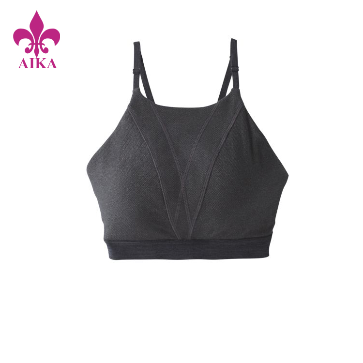 Short Lead Time for Custom Yoga Leggings -
OEM fashionable fitness nylon spandex activewear elastic band straps gym simple yoga bra for women – AIKA detail pictures