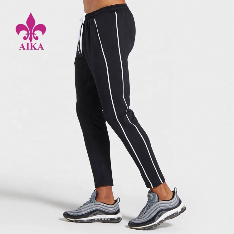 NEWEST Fashion Custom polyester light weight quick dry blank tapered black sweat pants for men