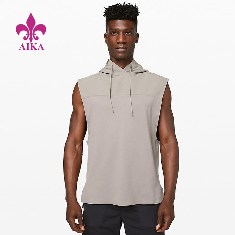 Wholesale Men Sports Wear Relaxed Fitting Loose Style Training Workout Sleeveless Hoodies