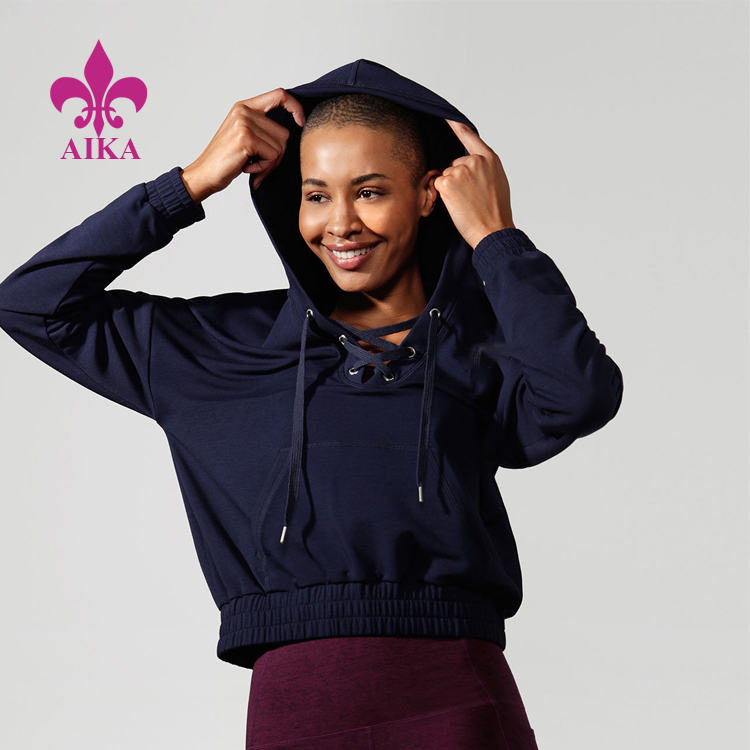100% Original Adults Women Leggings -
High Quality Custom Lace Up Super Soft Cropped Active Hoodie Women Sports Sweatshirt – AIKA detail pictures