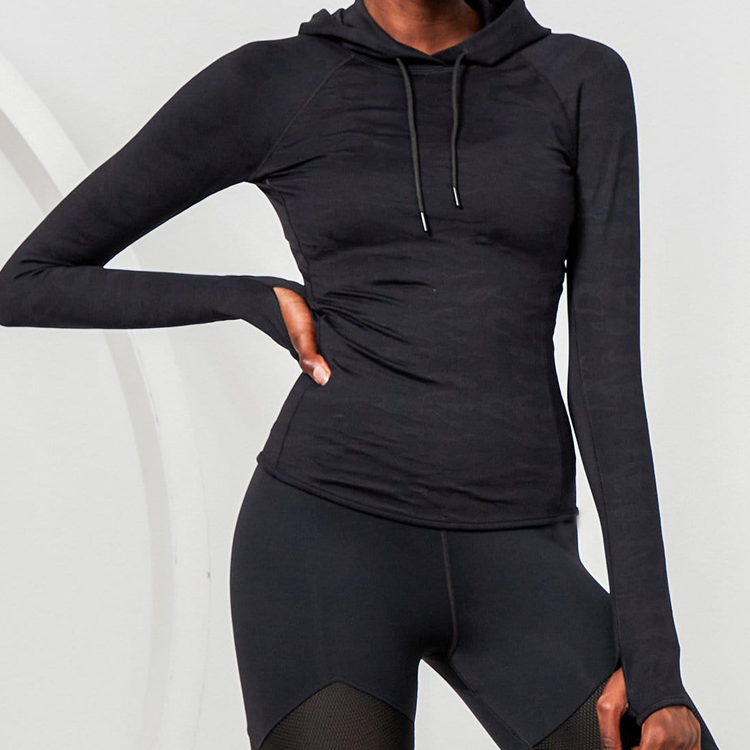 OEM Factory Slim Fit Thumb Holes Gym Drawstring Hoodie For Women
