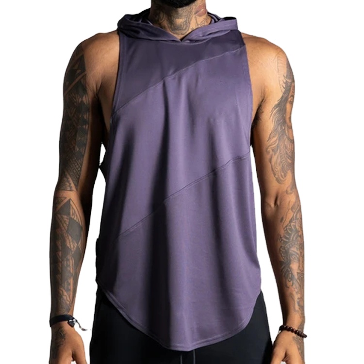 OEM Top Quality Mesh Back Lightweight Gym Sleeveless Hoody Tank Top For Men