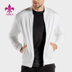 Online Exporter Gym Cotton Jogger -
 Front Full Zip Gym Clothing Wear Ribber Hem Line Baseball Jackets Uniform For Men – AIKA