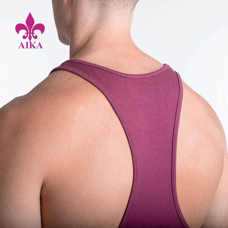 factory Outlets for Plain Jogger Pants -
China Made Customized Printed Logo Running Gym Clothing Mens Workout Tank Top – AIKA detail pictures