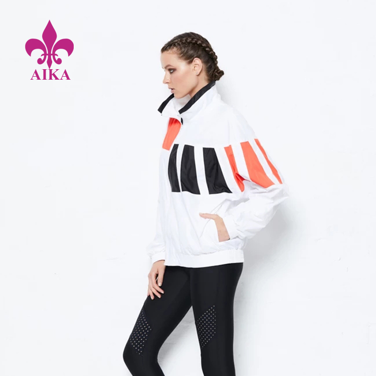 Wholesale Price Winter Down Jackets -
Women Sports Wear Stylish Lightweight Oversized Fit Bomber Jacket Windbreaker Jacket – AIKA detail pictures