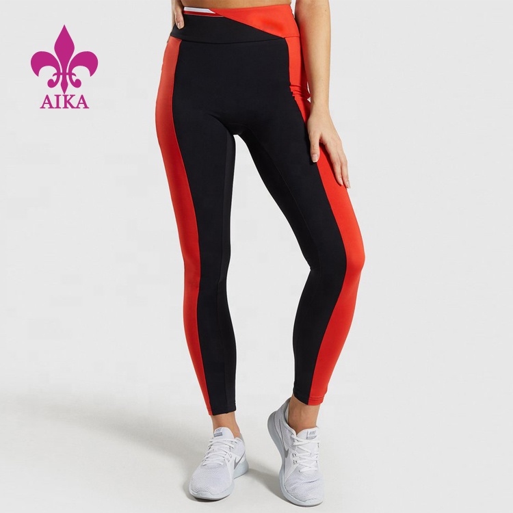 Quality Inspection for Custom Crop Tops -
High quality Custom Elastic Brand wholesale fashion breathable quick Dry fitness color block leggings for women – AIKA detail pictures