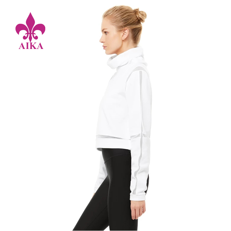 Good Wholesale Vendors Yoga Sets Fitness -
Custom Fashion Design Breathable Mesh Cropped Long Sleeve Top Sports T-shirt for Women – AIKA detail pictures