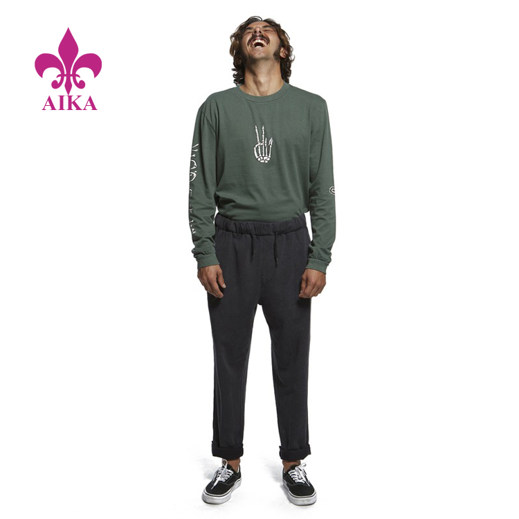 Best-Selling Polyester Pants Wear -
Custom Lightweight Cotton Cropped Sweatpants Sports Gym Workout Joggers for Men – AIKA detail pictures