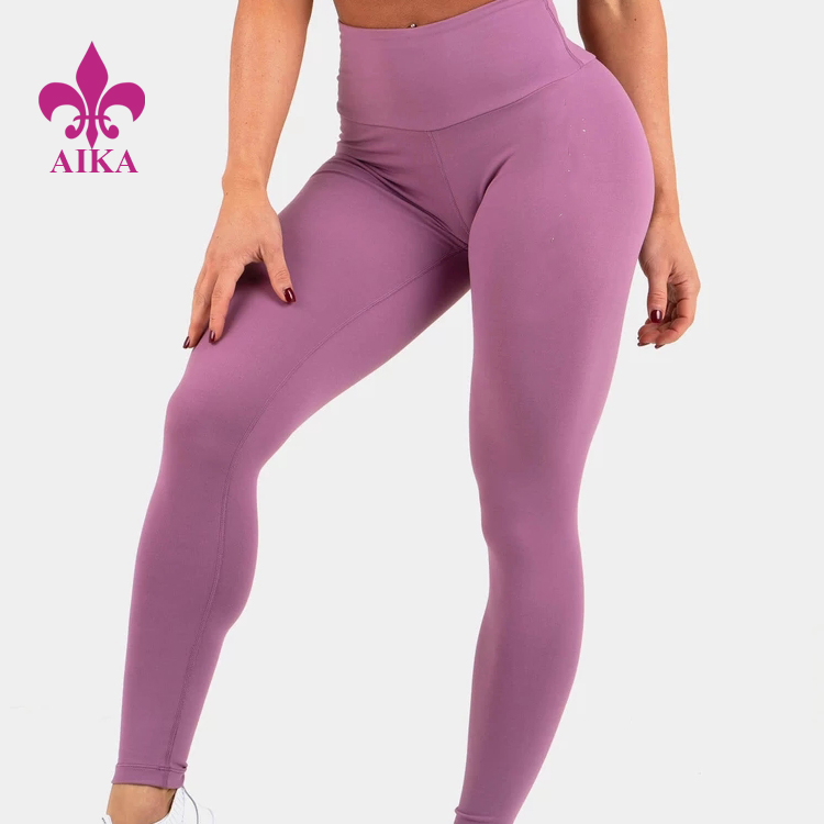 Manufacturer for Sports Apparel Manufacturer -
2019 hot selling high quality basic solid polyester spandex fitness yoga leggings for women – AIKA detail pictures