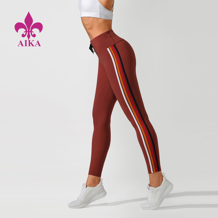 Big Discount Sports Bra Fitness -
New Fashion Design Sporty Colorblock Drawcord Full Length Tight Fitness Women Yoga Wear Leggings – AIKA detail pictures