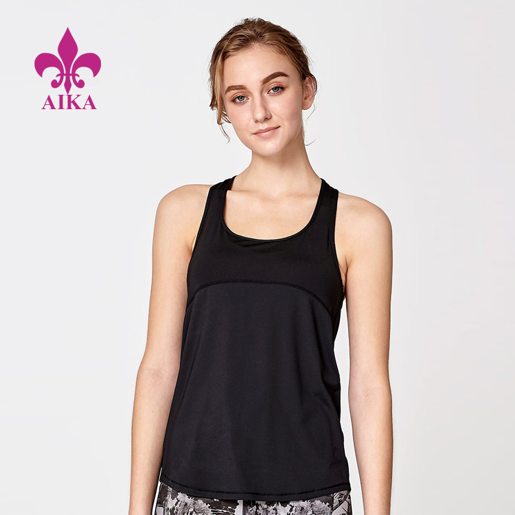 Custom Sports Wear Breathable Mesh Panel Fitness Keep Cool Tank Women Yoga Tank Top