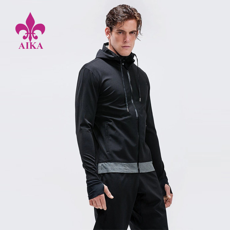High Quality Custom Activewear Slim Fit Compression Sports Running Jacket for Men