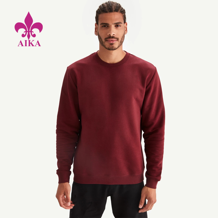 Men Sports Wear Streamlined Design Crew Neck Sports Running Sweatshirt