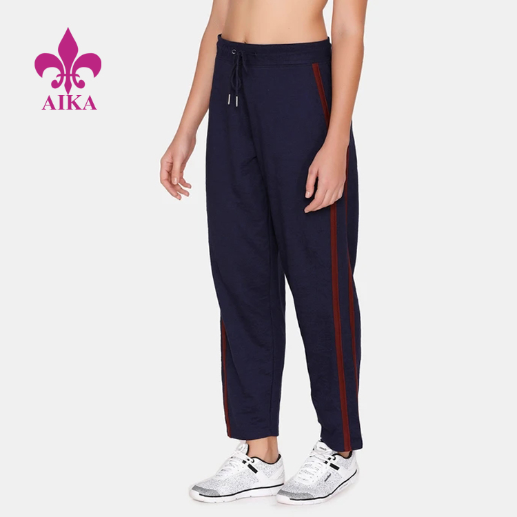 Wholesale Price Womens Active Wear -
Wholesale Custom Plain Stripe Regular Fit Track Pants Women Sports Yoga Joggers – AIKA detail pictures