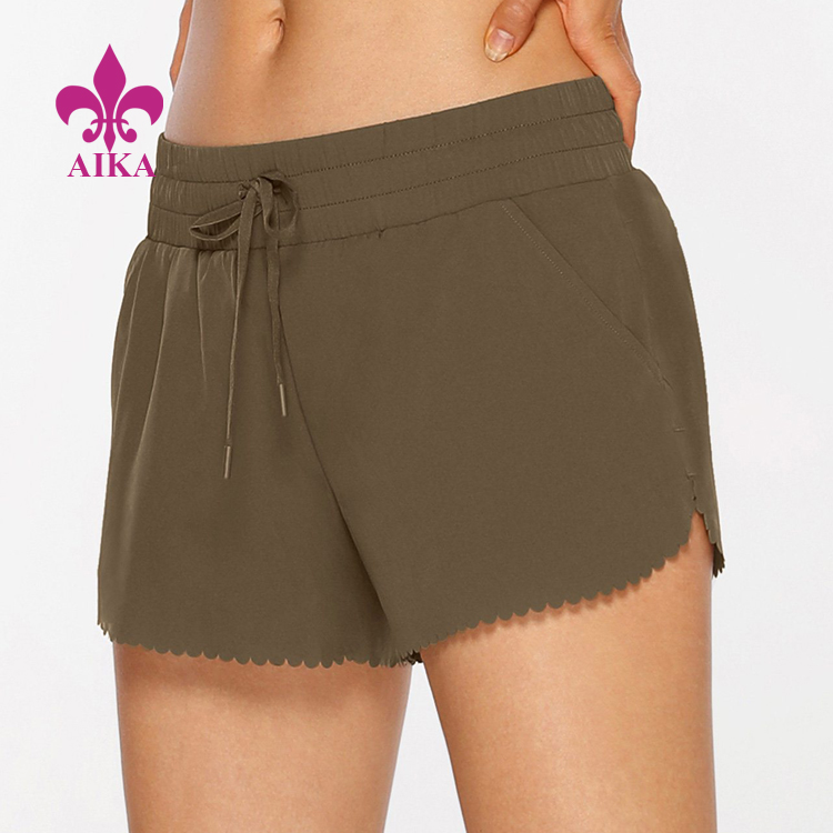 Custom Athletic Scalloped Edge Breeze Lightweight Running Sports Shorts for Women