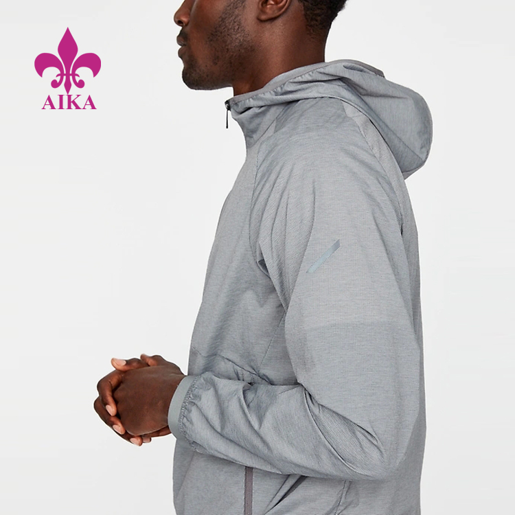 Low MOQ for Legging Pants -
Sportswear Product Type Stretch Breathable Lightweight Ripstop Sports Running Jacket for Men – AIKA detail pictures