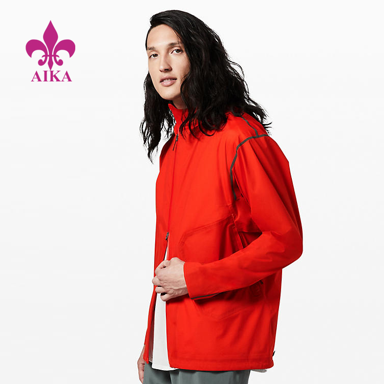 Men Sports Wear Relaxed Fit Waterproof Breathable Packable Easy Storage Windbreaker Jacket