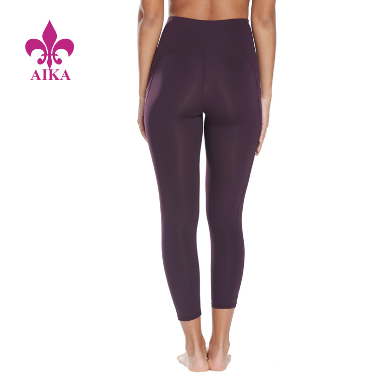 Low MOQ for Gym T Shirts -
Women Gym Clothes Breathable Slimming Form Fitting High Waist Capri Yoga Leggings – AIKA detail pictures