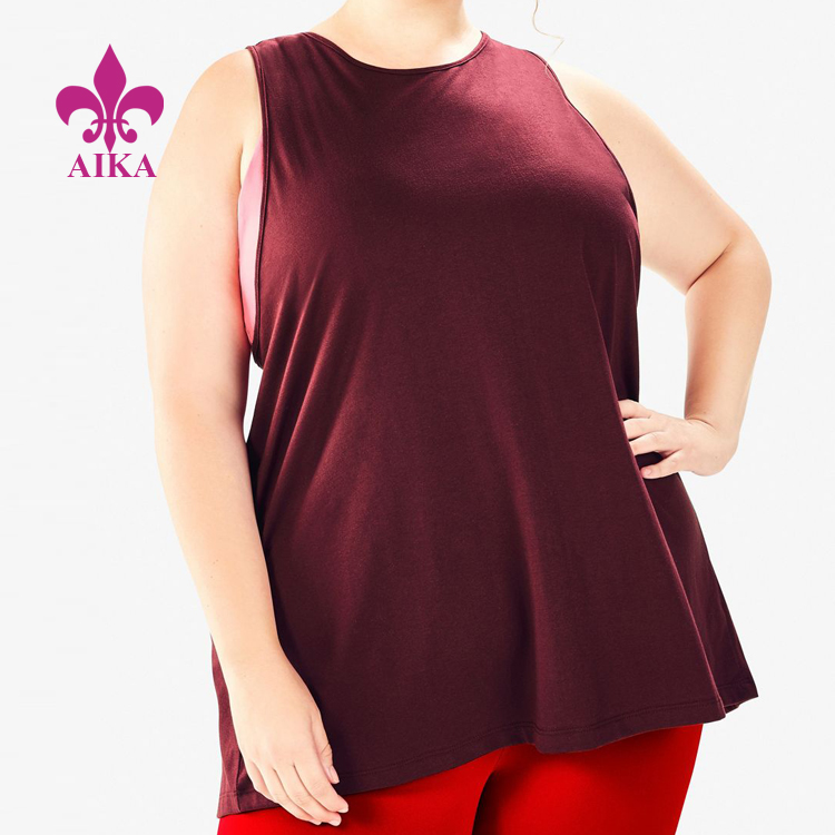 New Arrival Sexy Shirts Open Back Design Plus Size Fitness Gym Wear Women Tank Top