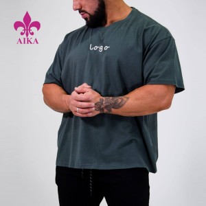 High definition Men Plain Shirt -
 High Quality Wokrout Clothing Custom Logo Printing Oversized 100% Cotton T Shirt For Men – AIKA