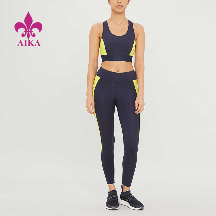 Colourblock Panels Performance Side-stripe Patchwork Stretch Jersey Sports Yoga Bra